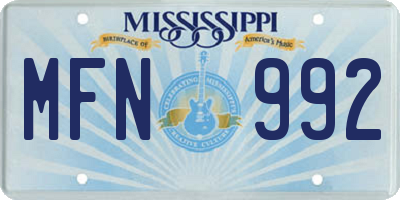 MS license plate MFN992