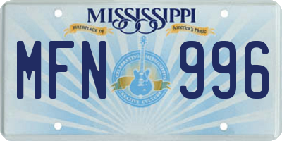 MS license plate MFN996