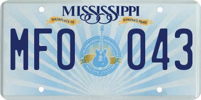MS license plate MFO043