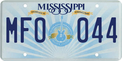 MS license plate MFO044