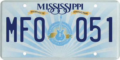 MS license plate MFO051