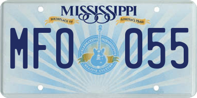 MS license plate MFO055