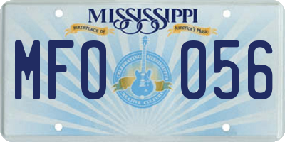 MS license plate MFO056