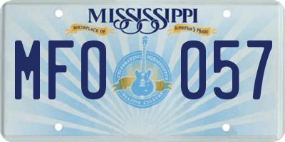 MS license plate MFO057