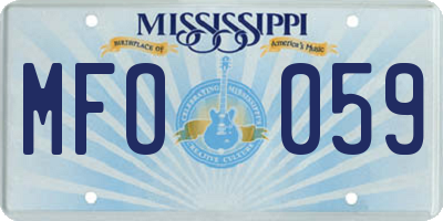 MS license plate MFO059