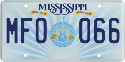 MS license plate MFO066