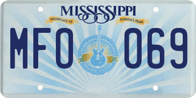 MS license plate MFO069