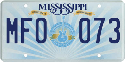 MS license plate MFO073