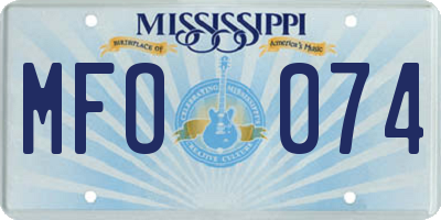 MS license plate MFO074