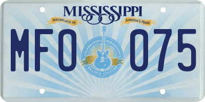MS license plate MFO075