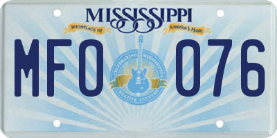 MS license plate MFO076