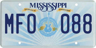 MS license plate MFO088