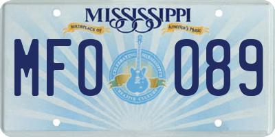 MS license plate MFO089