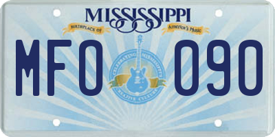 MS license plate MFO090