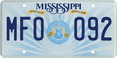 MS license plate MFO092