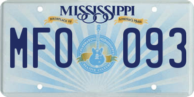 MS license plate MFO093
