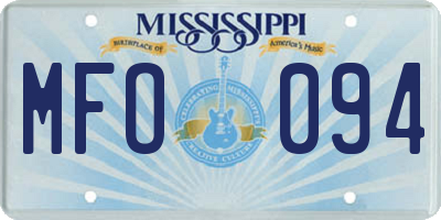 MS license plate MFO094