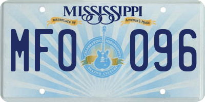 MS license plate MFO096