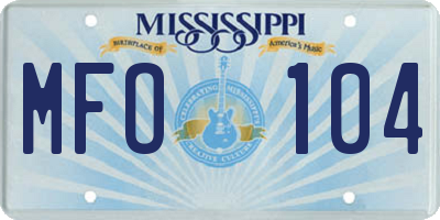 MS license plate MFO104