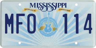 MS license plate MFO114