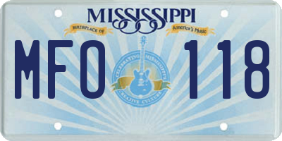 MS license plate MFO118