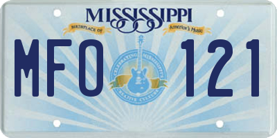 MS license plate MFO121