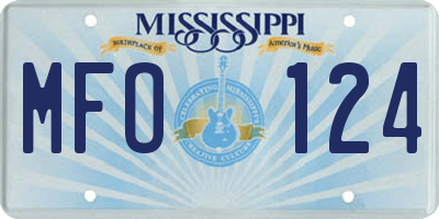 MS license plate MFO124