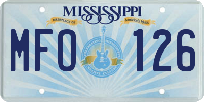 MS license plate MFO126