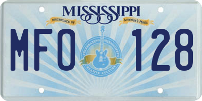 MS license plate MFO128