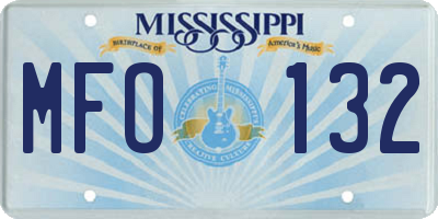 MS license plate MFO132