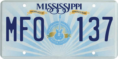 MS license plate MFO137