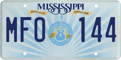 MS license plate MFO144