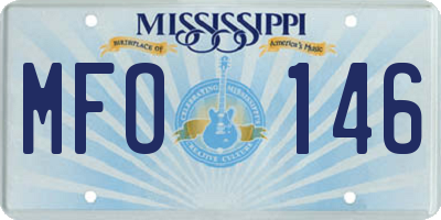 MS license plate MFO146