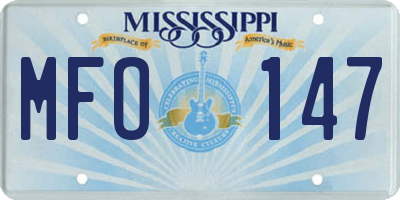 MS license plate MFO147