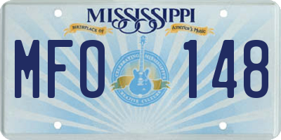 MS license plate MFO148