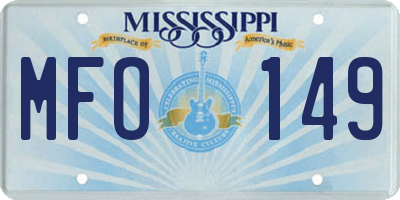 MS license plate MFO149