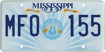 MS license plate MFO155