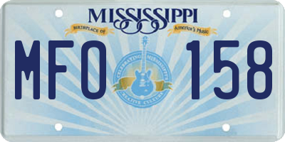 MS license plate MFO158