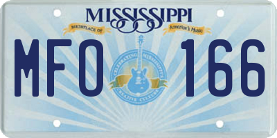 MS license plate MFO166