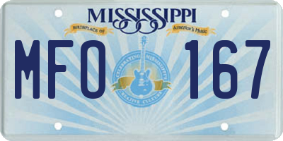 MS license plate MFO167