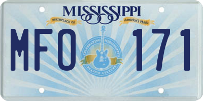 MS license plate MFO171