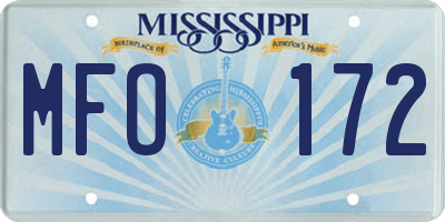 MS license plate MFO172