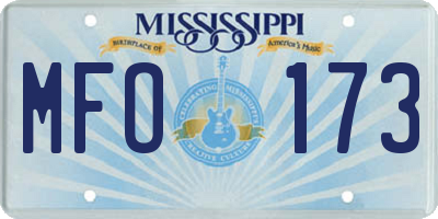 MS license plate MFO173