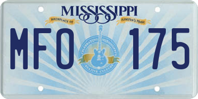 MS license plate MFO175