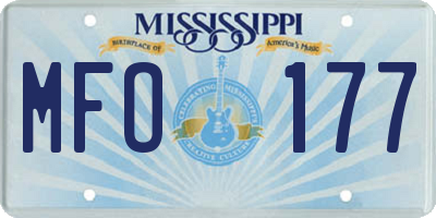 MS license plate MFO177