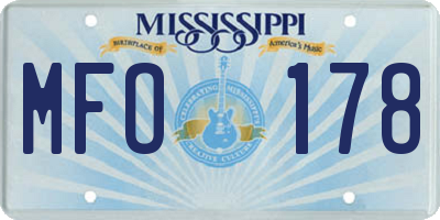 MS license plate MFO178