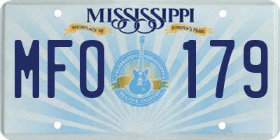 MS license plate MFO179