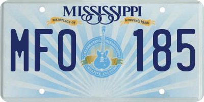 MS license plate MFO185