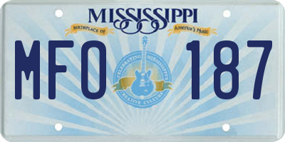 MS license plate MFO187
