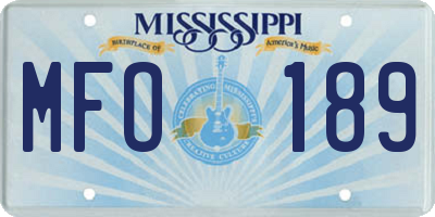 MS license plate MFO189
